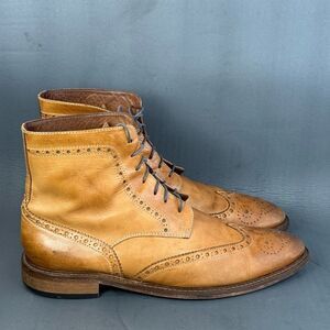 vero cuoio Italian made leather wingtip boots men’s size 9.5
